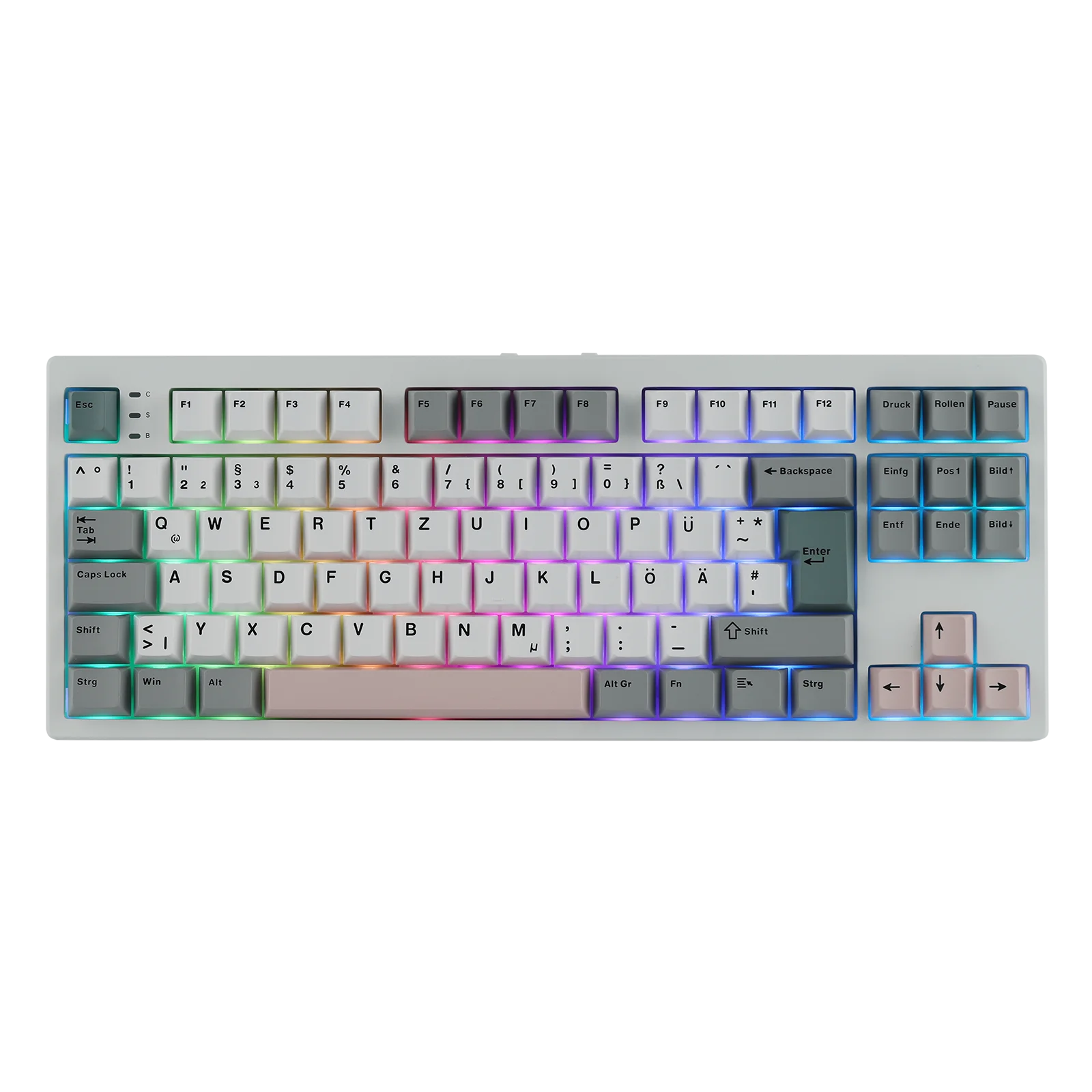EPOMAKER TH87 ISO-DE Tenkeyless TKL Layout Wired/Bluetooth/2.4 GHz Wireless Mechanical Keyboard with 10000mAh Battery for PC/Mac